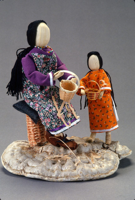 Cornhusk dolls by Gail General and Pam Brown. Date and photographer unknown.