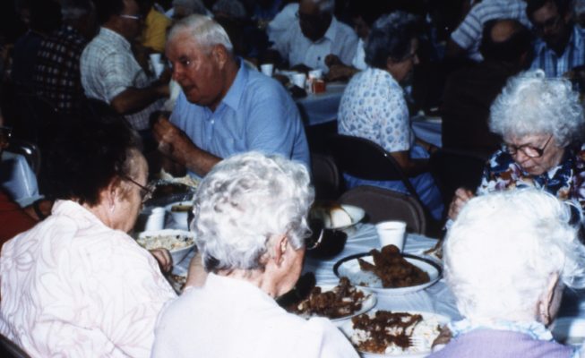 Many in the community gather each year to enjoy the meal and support the Fire Department.