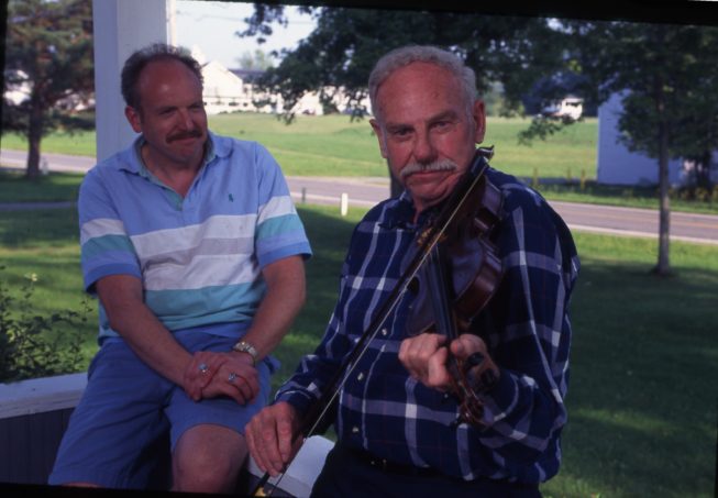 Adirondack Fiddler Vic Kibler and pianist son Paul Kibler, 1995.