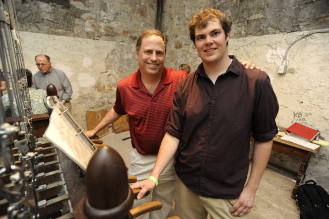 Charles and Alex Merrell, father-son duo of bellringers, 2013.