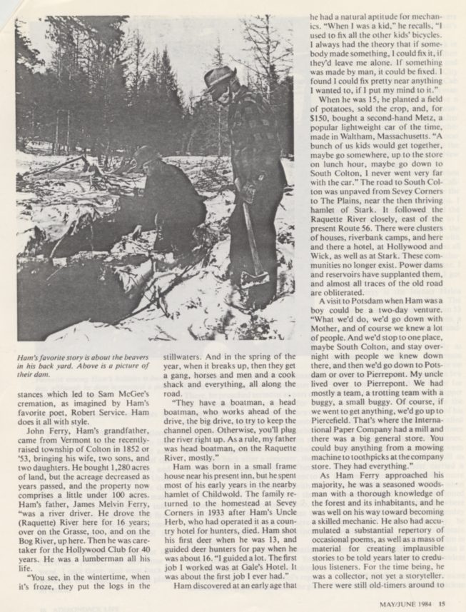 1984 Adirondack Life Magazine clipping (part 2) courtesy of Ham Ferry.