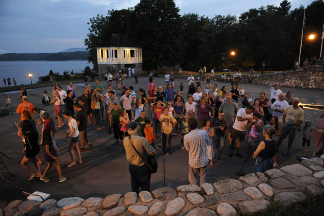 Many generations of families attend the Schroon Lake square dances, 2012.