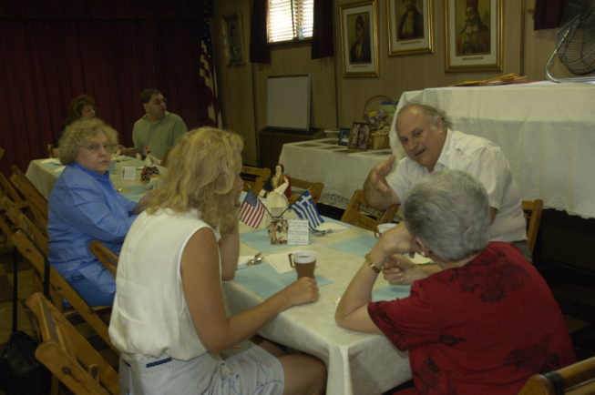 The community enjoys the meal and celebration on the day of the St. Vasilios Greek Orthodox Church Pastry Sale and Dinner.