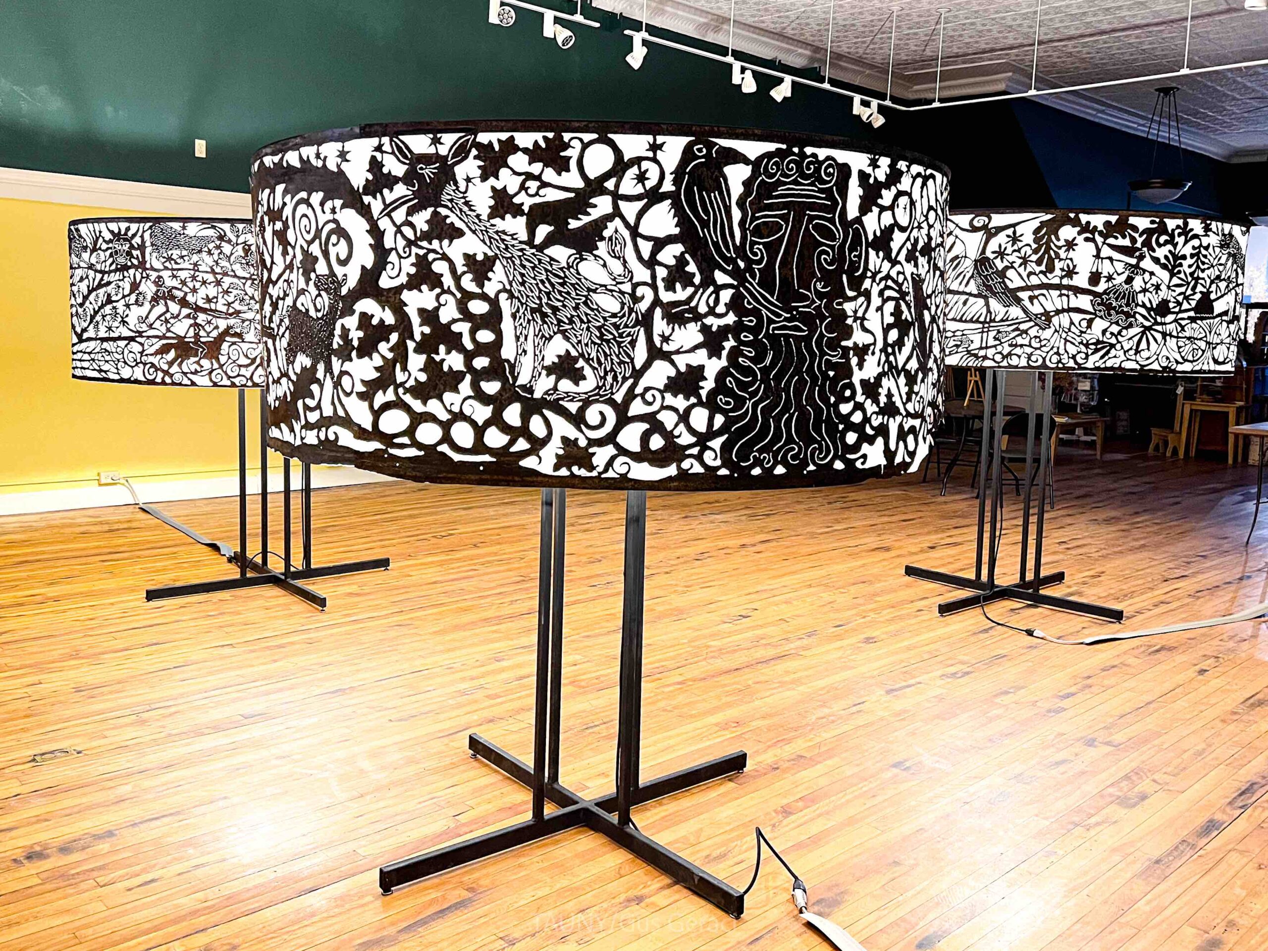 Art Exhibit Three Lamps James Gonzalez