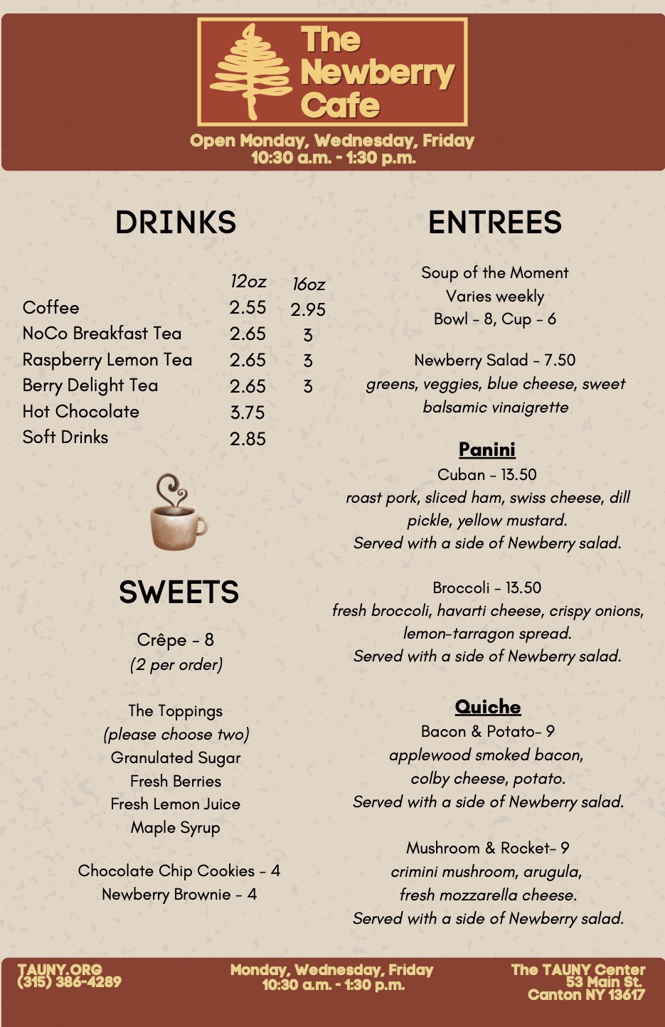 May 7, 2025 - Cafe Menu